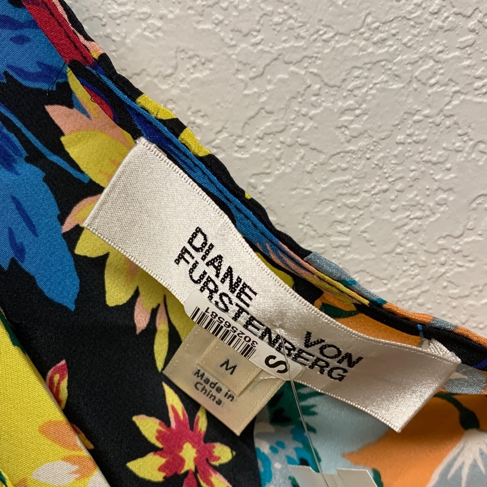 Diane Von Furstenberg Asymmetrical Floral Dress - Yellow and Blue - Picture 2 of 4